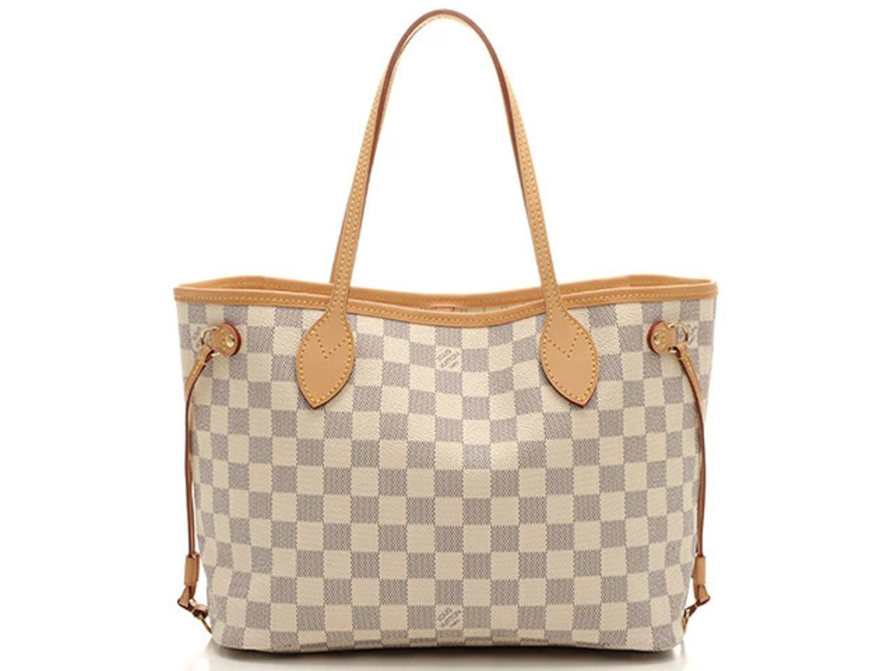 LOUIS VUITTON Neverfull Damier Azur White